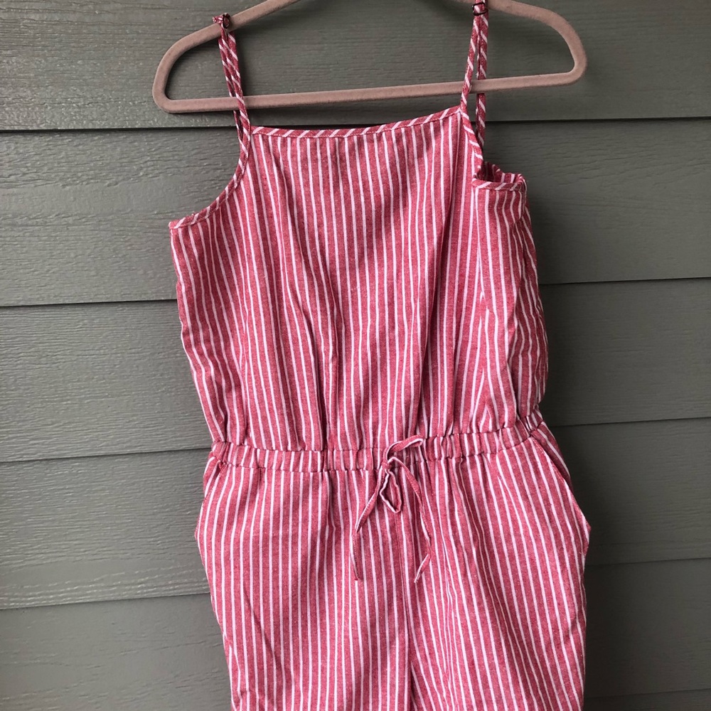 Red Striped Jumpsuit